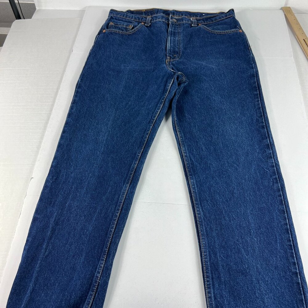 VTG 80s Levi's Jeans Men's 36x29 505 Straight Dark Blue Cotton Denim Tag 38x30